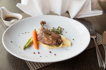 Gourmet fried Duck steak