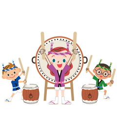 太鼓と子供