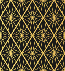 Art Deco seamless vintage wallpaper pattern. Geometric decorativ