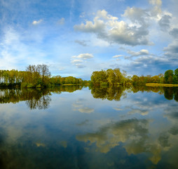 Obraz premium Lake landscape in a wood