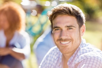 Portrait of handsome man smiling at camera