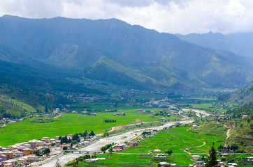 Fototapeta na wymiar Scenic View of the Paro Valley