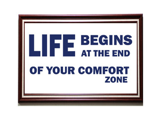 Inspirational Motivational Life Quote on wooden frame