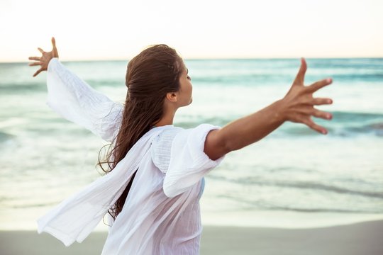 Woman Stretching Out Her Arms