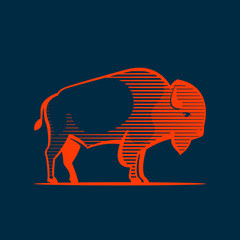 Vintage line Buffalo logo