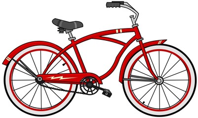 Red cartoon bicycle