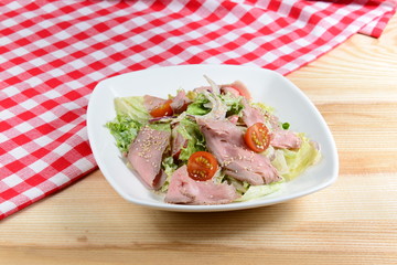 Italian food: salad with Vitello Tonnato 