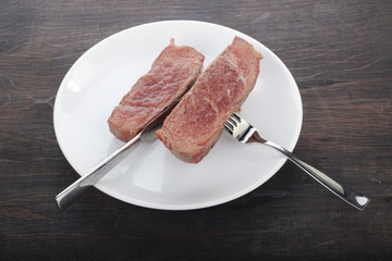 beef on white background