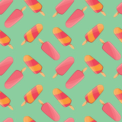 Ice cream seamless pattern, colorful summer background, deliciou