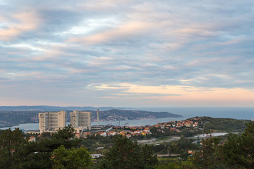 Sunrise in the bay of Trieste