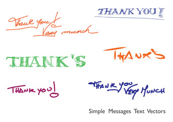 Thank you, thank's - hand-written words with a brush. Cool writt