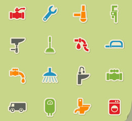 plumbing service icon set