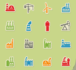 industrial building icon set