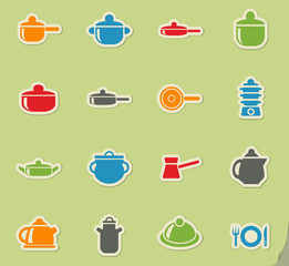 dishes icon set