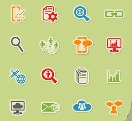 data analytic and social network icon set