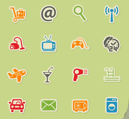 hotel service icon set