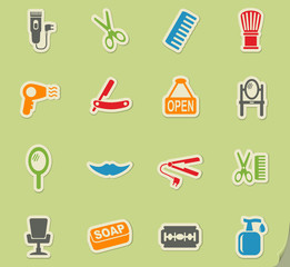 barbershop icon set