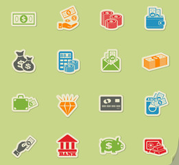 money symbols icon set