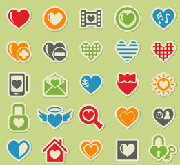 heart love icon set