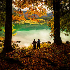 girls trekking in the wood © zakaz86
