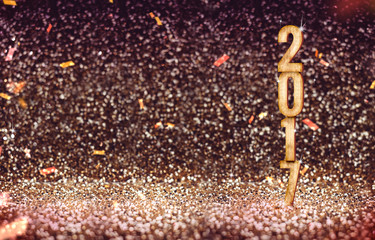 Obraz premium Happy New 2017 year in vintage color abstract glitter background