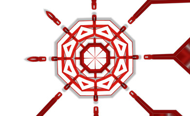 abstract createive kaleidoscope red color