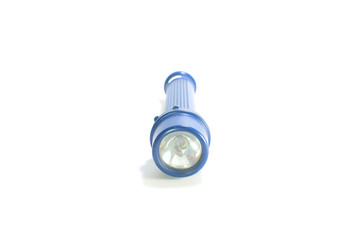 Isolated blue flashlight