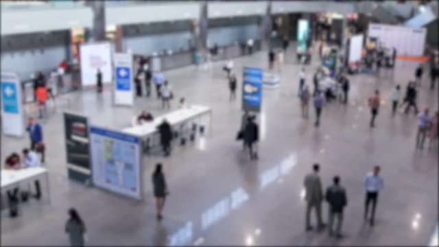 many people go through the building. time lapse