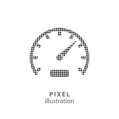 Speedometer - pixel illustration.