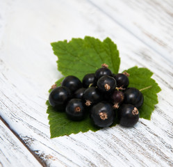 Blackcurrant on the wooden table