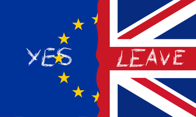 vector image of United Kingdom and european flag