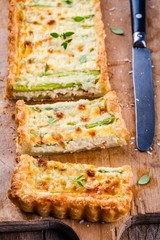 homemade tart with asparagus