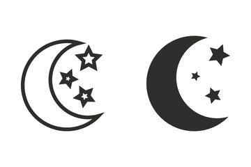 Moon star - vector icon.