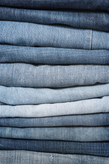 Jeans trousers stack closeup