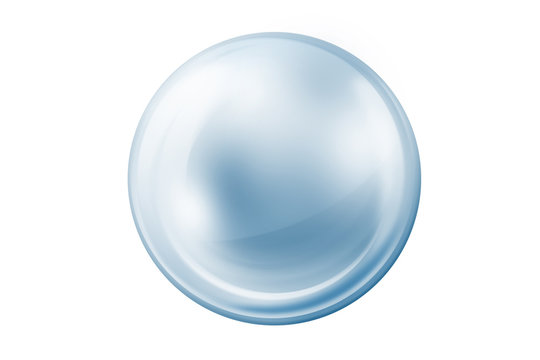 Empty Gray and Blue Glass Ball On White Background