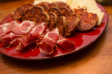 Pepperoni Prosciutto Cheese Plate