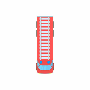 Fire Truck Top View Icon, Cartoon Style