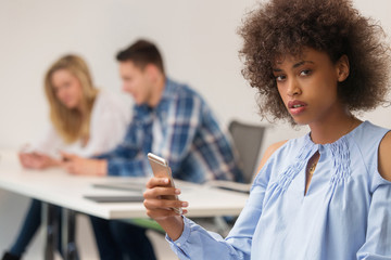 close up of african american student