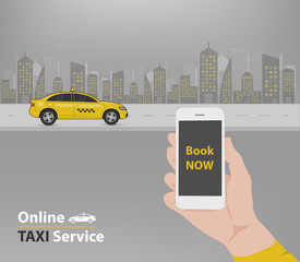 Booking taxi application advertisement © def2photo