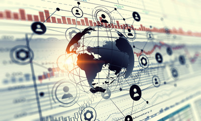 Network community concept . Mixed media