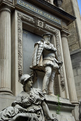 Fototapeta na wymiar Statue de Gaspard de Coligny à l'église Réformée de l'Oratoire, Paris