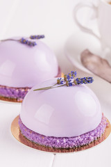 Lavender mousse cake