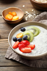 healthy breakfast bowl with fruits