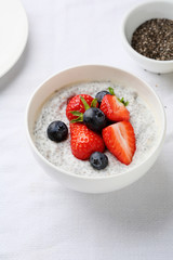 chia seeds pudding  with fresh berry