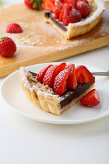piece of strawberries pie