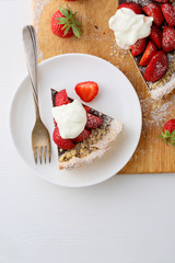 piece of strawberries and chocolate pie