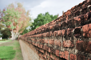 the old red brick wall