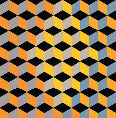 Yellow Abstract Pattern - Triangle and Square pattern in yellow and orange colors