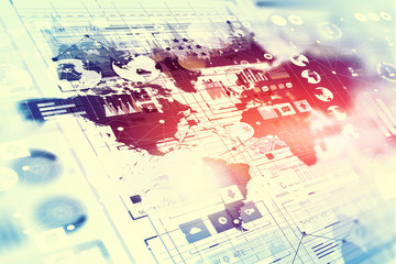 Human user display . Mixed media