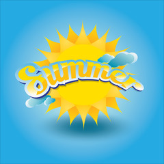 vector summer label. summer icon with sun.